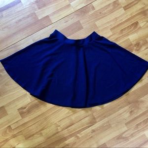 Blue stretch skater mini skirt